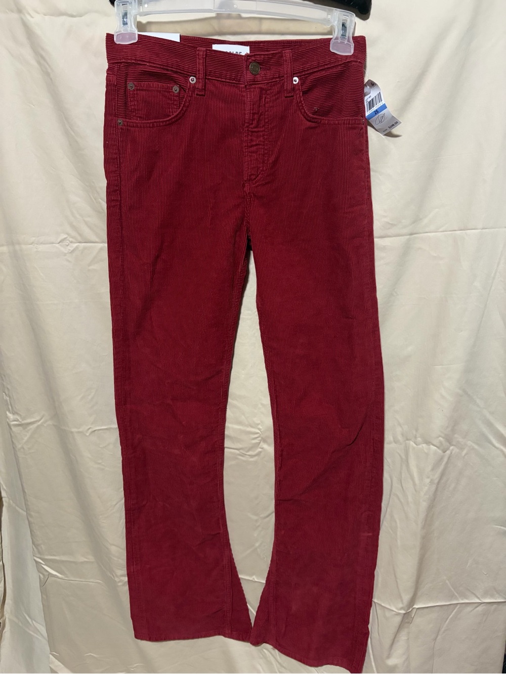 Agolde Women's Corduroy Bootcut Pants in Deep Wine